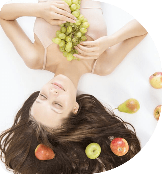 Woman with fruit in hair - FAQ
